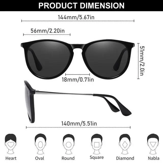 Alt view image 2 of 6 - Sunglasses for Women Men Vintage Polarized Women Sunglasses Round Classic Retro UV Protection Lens,3 Pack