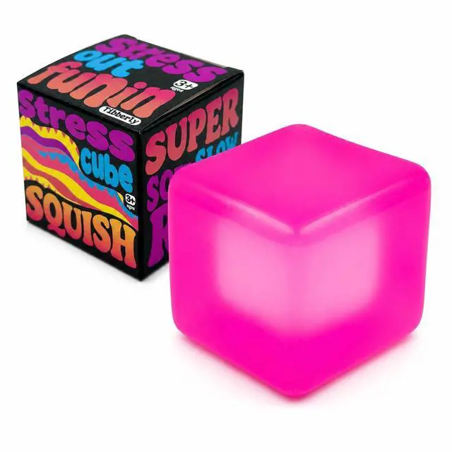 Main image of Stress Cube Squishy Toy, 1.97 Inch Slow Rising Fidget Stress Ball, Soft Squeeze Sensory Toy for Adults & Kids, Durable Leakproof Solid Color Cube, Gift-Ready for Office Classroom