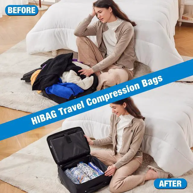 Alt view image 3 of 7 - 12 Compression Bags for Travel Essentials, Vacuum Packing Space Saver Bags for Cruise Accessories (12-Travel)