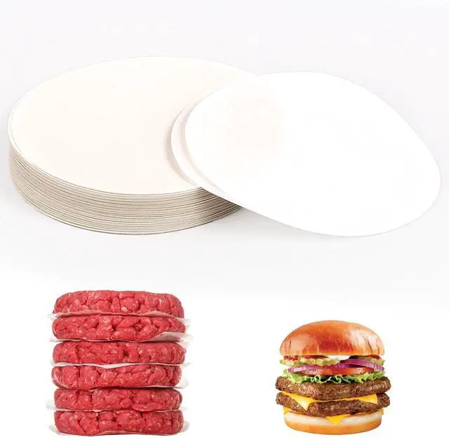 Main image of 500 Pcs Hamburger Patty Paper, White Round Burger Patty Paper Sheets 5 Inch Non Stick Circle Smash Burger Separator Papers Pre-Cut Hamburger Baking Papers for Making Storaging Patties