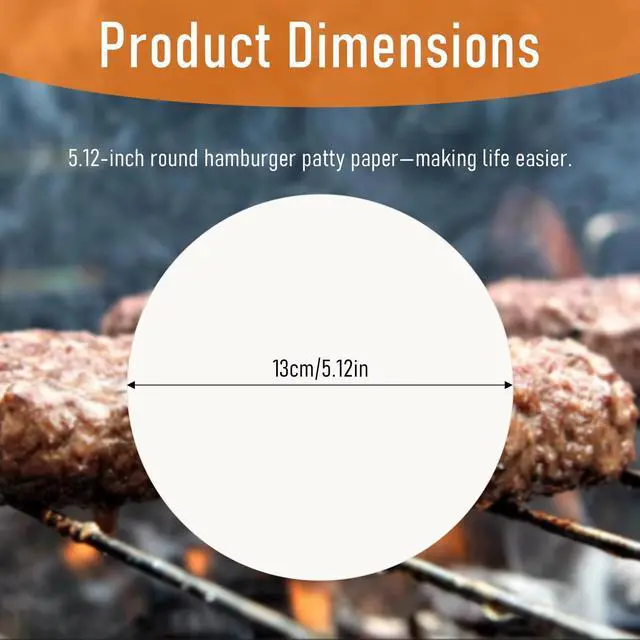 Alt view image 2 of 7 - 500 Pcs Hamburger Patty Paper, White Round Burger Patty Paper Sheets 5 Inch Non Stick Circle Smash Burger Separator Papers Pre-Cut Hamburger Baking Papers for Making Storaging Patties