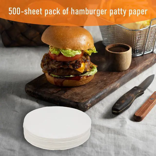 Alt view image 4 of 7 - 500 Pcs Hamburger Patty Paper, White Round Burger Patty Paper Sheets 5 Inch Non Stick Circle Smash Burger Separator Papers Pre-Cut Hamburger Baking Papers for Making Storaging Patties