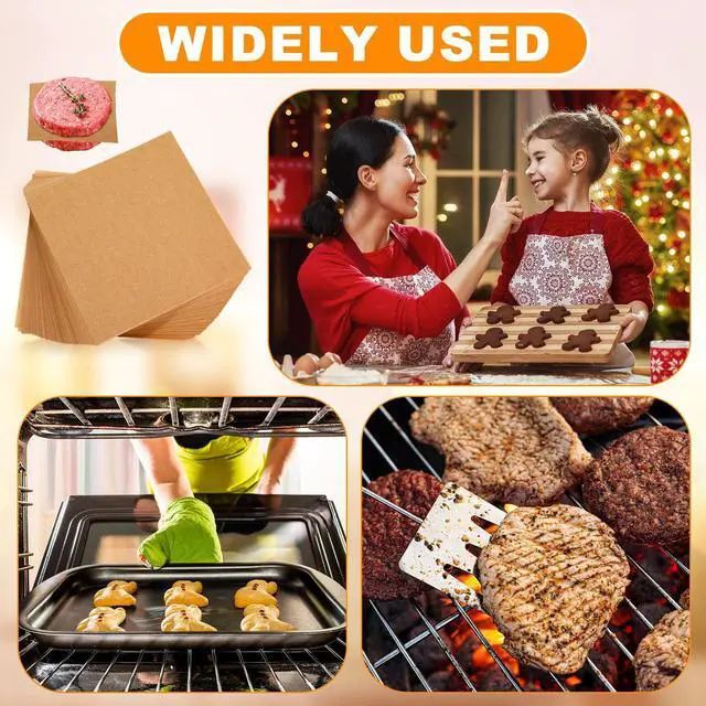 Alt view image 4 of 6 - 500pcs 6x6in Squares Patty Paper, Parchment Paper Squares Sheets, Unbleached Parchment Wax Sheets, Heavy Duty & Non-stick for Separating, Cookies, Storing Foods Wrapping Candies