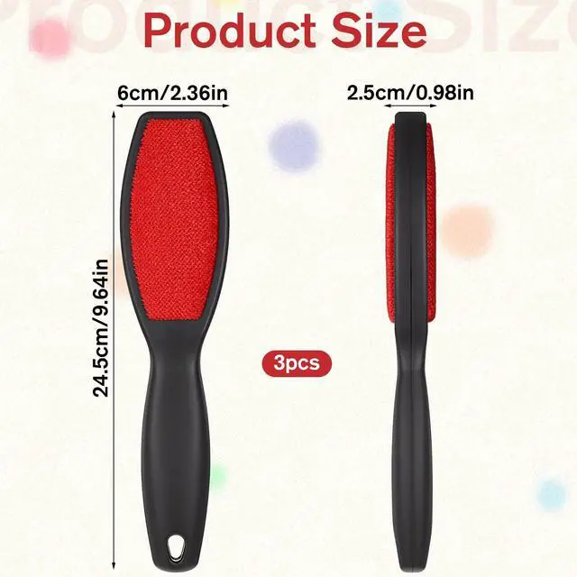 Alt view image 2 of 7 - 3 Pcs Double-Sided Lint Brushes, Pet Hair Remover for Clothes Reusable Lint Remover Brush for Pet Hair Fabric Carpet Furniture