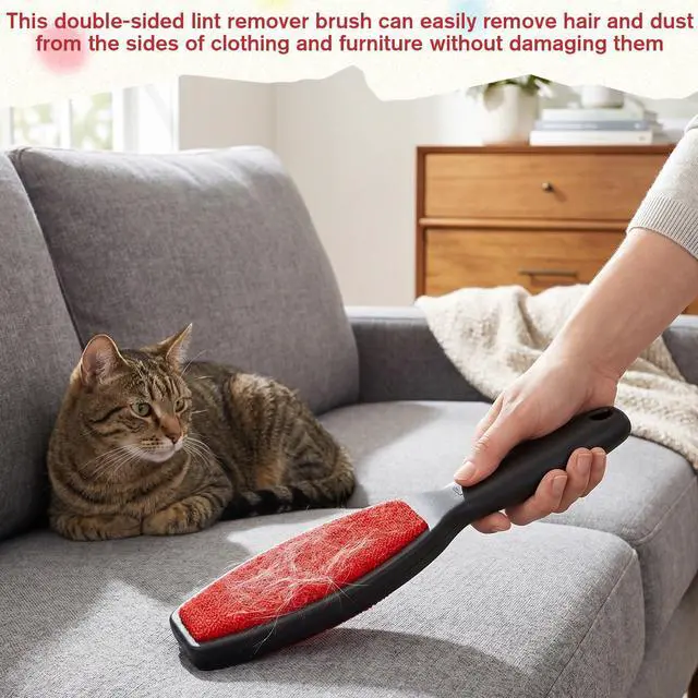 Alt view image 4 of 7 - 3 Pcs Double-Sided Lint Brushes, Pet Hair Remover for Clothes Reusable Lint Remover Brush for Pet Hair Fabric Carpet Furniture