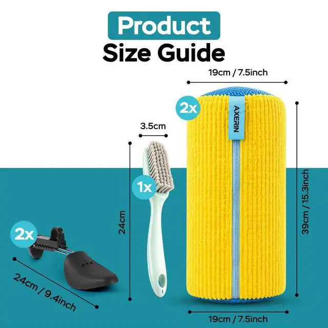 Alt view image 3 of 7 - Shoe Washing Machine Bag for Washer and Dryer 2pc Reusable Shoe Cleaning Bag for Sneakers & Tennis Shoes, Laundry Shoe Bag with Shoe Trees & Cleaning Brush, 360° Deep Cleaning Sneaker Washing Bag
