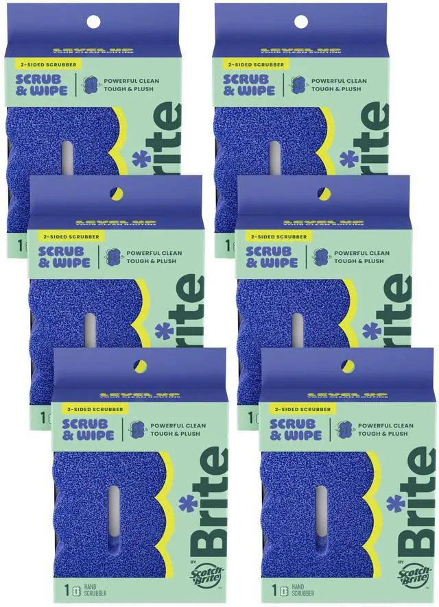 Main image of Brite by 2-Sided Scrub & Wipe Sponge, Midnight Mode, 6