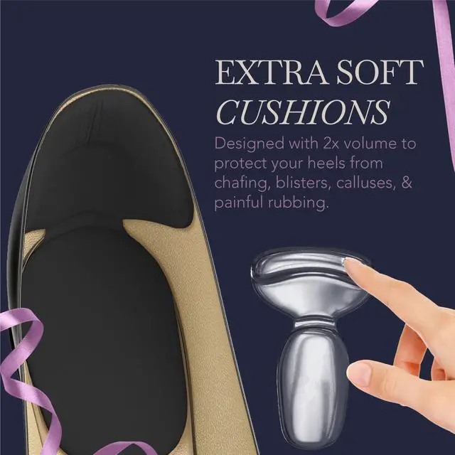 Alt view image 2 of 7 - Premium Silicone Heel Pads for Shoes. Soft Heel Grips or Inserts for Big Shoes, Alleviates Slipping & Discomfort, Comfortable Cushioning for High Heels, 8-Pack (Natural)