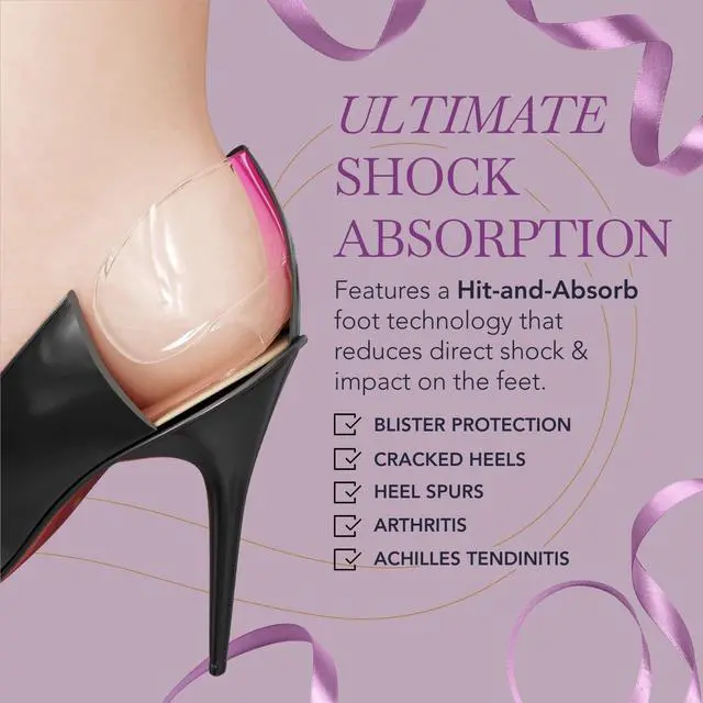 Alt view image 3 of 7 - Premium Silicone Heel Pads for Shoes. Soft Heel Grips or Inserts for Big Shoes, Alleviates Slipping & Discomfort, Comfortable Cushioning for High Heels, 8-Pack (Natural)