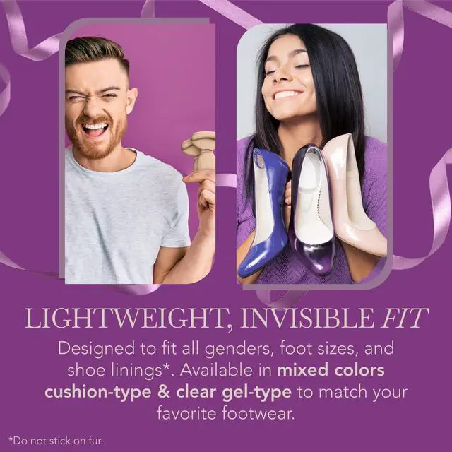 Alt view image 5 of 7 - Premium Silicone Heel Pads for Shoes. Soft Heel Grips or Inserts for Big Shoes, Alleviates Slipping & Discomfort, Comfortable Cushioning for High Heels, 8-Pack (Natural)