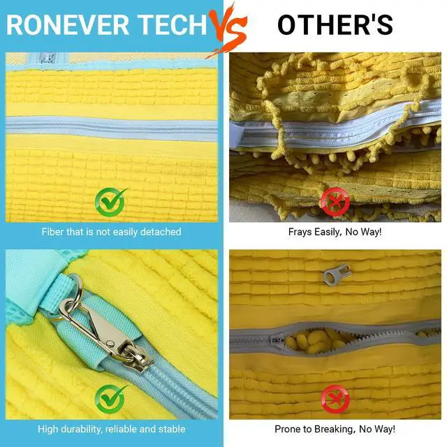 Alt view image 5 of 7 - Shoe Washing Machine Bag, 2 Pack Reusable Shoe Laundry Bags for Washer & Dryer, Extra Large Sneaker Cleaning Bags with Zipper Protection, Mesh Design for Deep Cleaning, Yellow