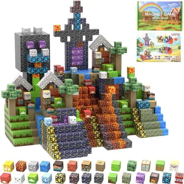 Main image of 150 PCS Magnetic Building Blocks - Cross Town Magnetic Building Blocks STEM Toy for Kids,Educational Construction Game Gift for Boys and Girls Age 3-12