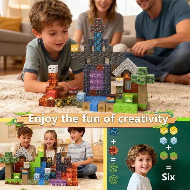 Alt view image 7 of 7 - 150 PCS Magnetic Building Blocks - Cross Town Magnetic Building Blocks STEM Toy for Kids,Educational Construction Game Gift for Boys and Girls Age 3-12
