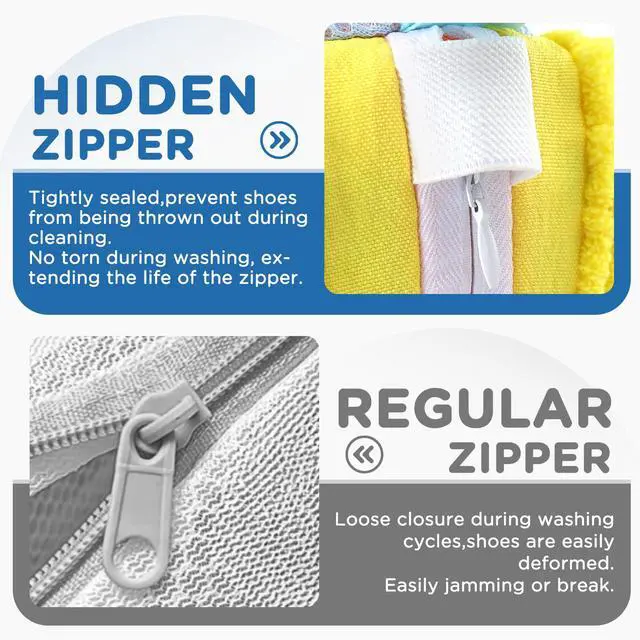 Alt view image 4 of 7 - Shoe Washing Machine Bag 2PC - Heavy-Duty Laundry Shoe Bag for Washer & Dryer, Restores Sneakers to Brand New, Noise-Reducing, Reusable Shoe Cleaning Bag for Sneakers/Running Shoes