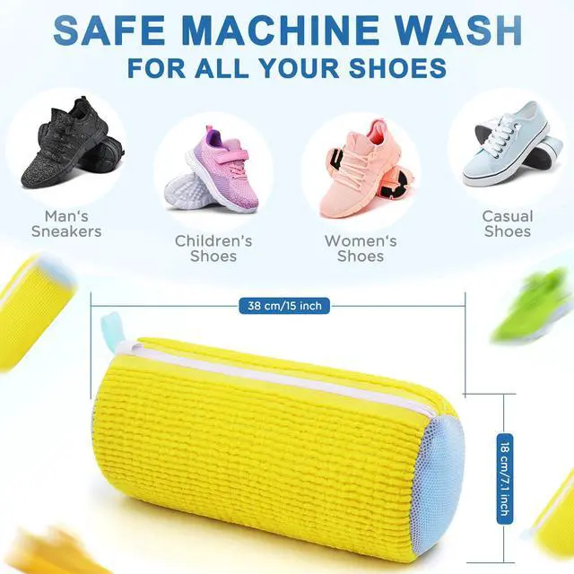 Alt view image 5 of 7 - Shoe Washing Machine Bag 2PC - Heavy-Duty Laundry Shoe Bag for Washer & Dryer, Restores Sneakers to Brand New, Noise-Reducing, Reusable Shoe Cleaning Bag for Sneakers/Running Shoes