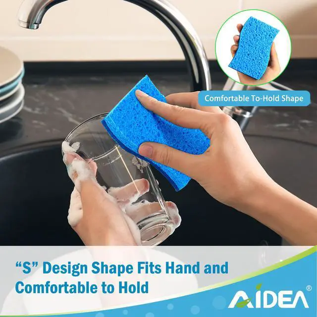 Alt view image 7 of 7 - Non-Scratch Scrub Sponge, 48Count, Sponges for Dishes, Sponges Kitchen, Cleaning Sponge, Cleans Fast Without Scratching, Stands Up to Stuck-on Grime, Cleaning Power for Everyday Jobs