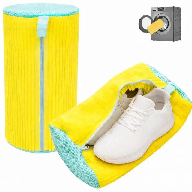 Main image of Shoe Washing Machine Bag: Laundry Shoe Bag Keeps Clean - Reusable Shoe Washing Bag for Sneaker Tennis Shoes Unstain Cleaner Kit(Yellow 2 Pcs)