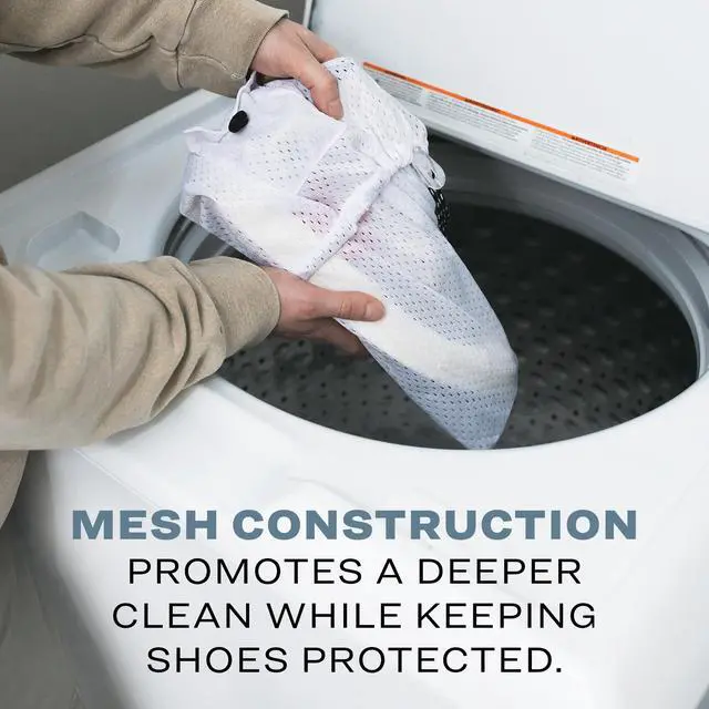 Alt view image 3 of 4 - Sneaker Laundry Bag for Washing Machine - Mesh Washing Dual Lace Locking System - Shoe Cleaning Bag Compatible with All Sneakers Including Nike, Jordan, Adidas & Yeezy
