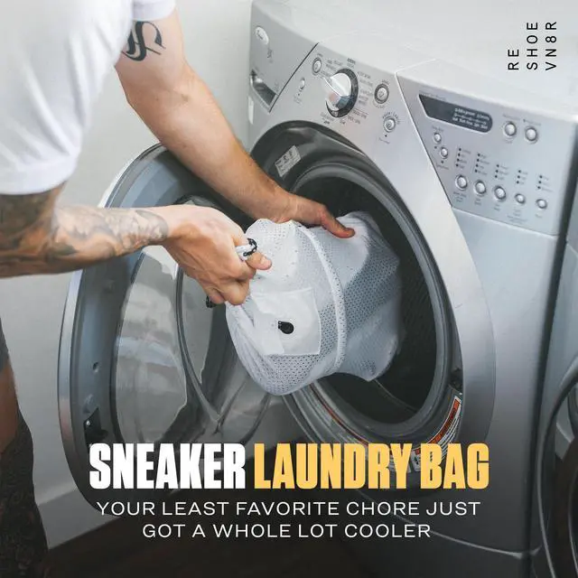 Alt view image 4 of 4 - Sneaker Laundry Bag for Washing Machine - Mesh Washing Dual Lace Locking System - Shoe Cleaning Bag Compatible with All Sneakers Including Nike, Jordan, Adidas & Yeezy