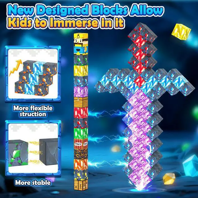 Alt view image 5 of 5 - Magnetic Blocks - Build Mine Magnet World (100pcs)