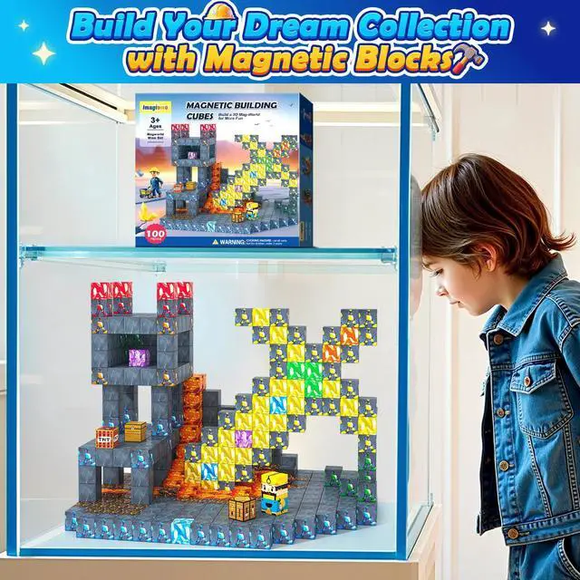 Alt view image 4 of 5 - Magnetic Blocks - Build Mine Magnet World (100pcs)