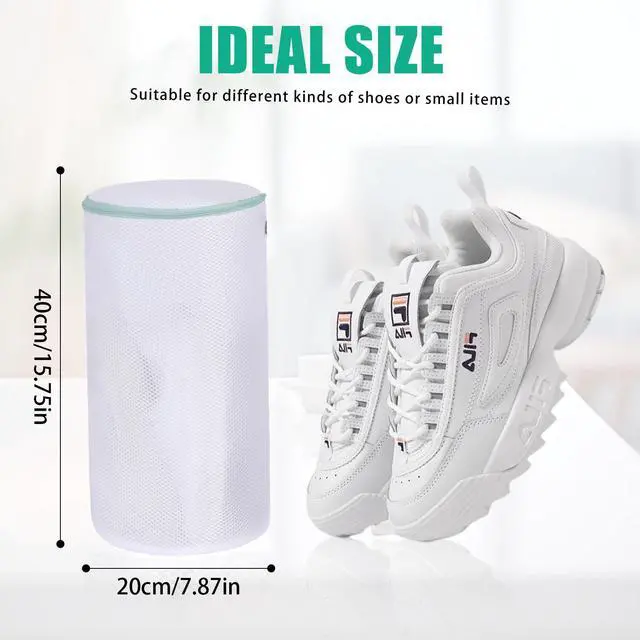 Alt view image 2 of 7 - Shoe Washing Machine Bag, Shoe Laundry Bag, White, 8x15", 2 Pack