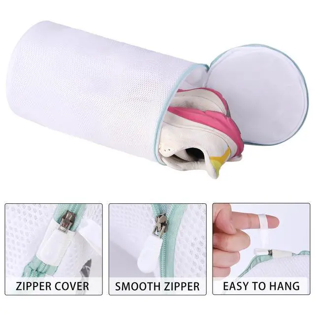 Alt view image 4 of 7 - Shoe Washing Machine Bag, Shoe Laundry Bag, White, 8x15", 2 Pack