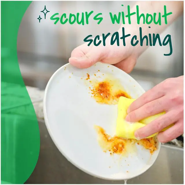 Alt view image 7 of 7 - Dobie Non-Scratch All-Purpose Scrub Pads, 12 Total Pads (6 Packs of 2), Reusable Scouring Sponges for Kitchen & Bathroom, Safe on Non-Stick Cookware, Yellow