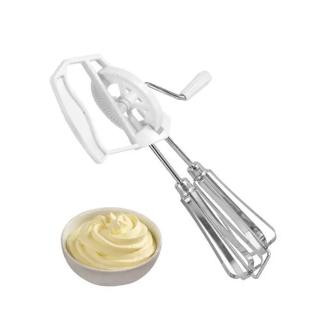 Alt view image 3 of 7 - Manual Egg Blender, Rotary Manual Hand Whisk Egg Beater Stainless Steel Stir Hand Crank Milk Frother Mixer Handheld Kitchen Cooking Tool for Home Blending Whisking Beating Stirring
