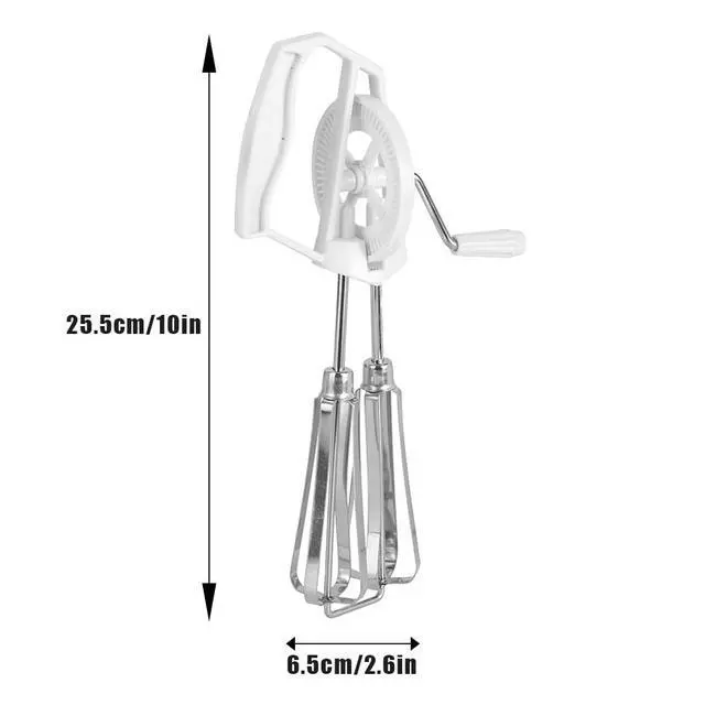 Alt view image 6 of 7 - Manual Egg Blender, Rotary Manual Hand Whisk Egg Beater Stainless Steel Stir Hand Crank Milk Frother Mixer Handheld Kitchen Cooking Tool for Home Blending Whisking Beating Stirring