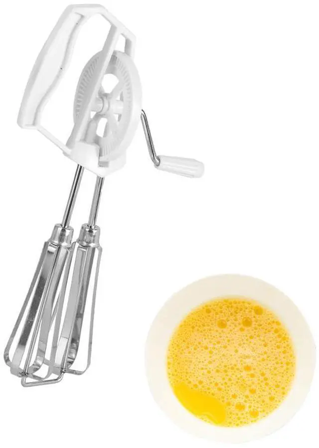 Main image of Manual Egg Blender, Rotary Manual Hand Whisk Egg Beater Stainless Steel Stir Hand Crank Milk Frother Mixer Handheld Kitchen Cooking Tool for Home Blending Whisking Beating Stirring