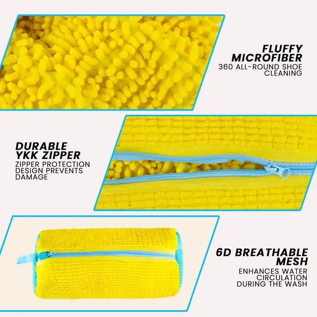 Alt view image 4 of 7 - Shoe Washing Machine Bag 2pc Laundry Shoe Bag Reusable Shoe Cleaning Bags for Sneakers 360° for Washer and Dryer Deep Cleaning Machine for All Shoes Types With Self-locking Zipper