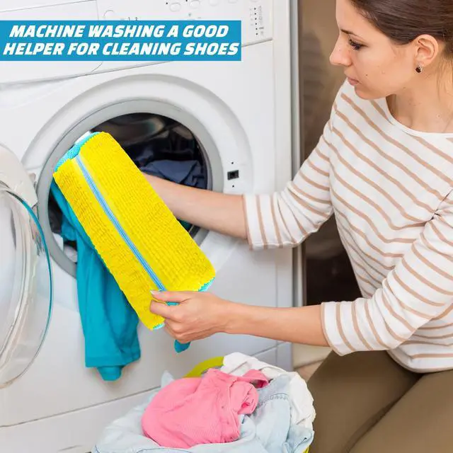 Alt view image 5 of 7 - Shoe Washing Machine Bag 2pc Laundry Shoe Bag Reusable Shoe Cleaning Bags for Sneakers 360° for Washer and Dryer Deep Cleaning Machine for All Shoes Types With Self-locking Zipper