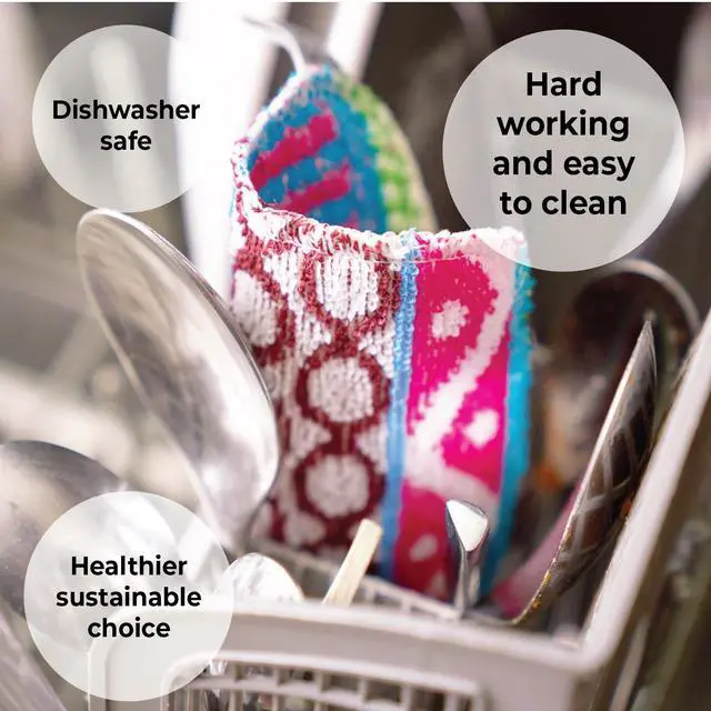 Alt view image 4 of 7 - Scrub, 1-piece Reusable, Non-Scratching Dish Scrubber for Kitchen and Household Cleaning, Planet-Friendly, Dishwasher Safe Soft Scrub, Assorted Colors and Designs