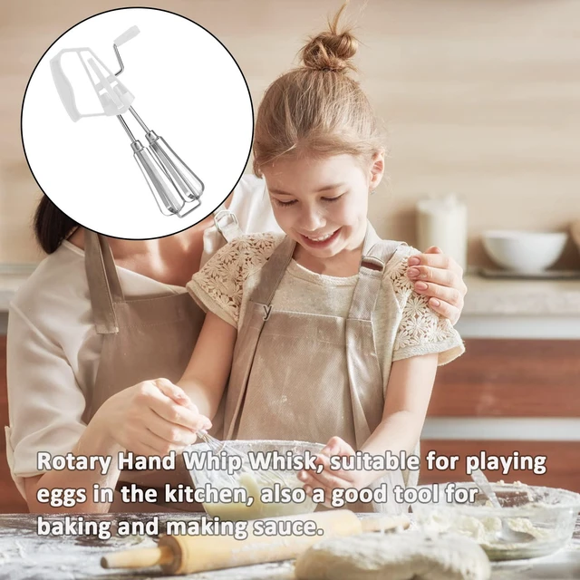 Alt view image 6 of 7 - Egg Beater Mixer,Stainless Steel Rotary Hand Whip Whisk Hand Mixer Plus Egg Beater Cooking Tool Suitable For Kitchen Gadget