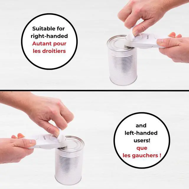 Alt view image 7 of 7 - Little Beaver Can Opener, Safe, Holds Lid and Leaves No Sharp Edges on Lid, Comfort Grip, 3-Year Warranty, White
