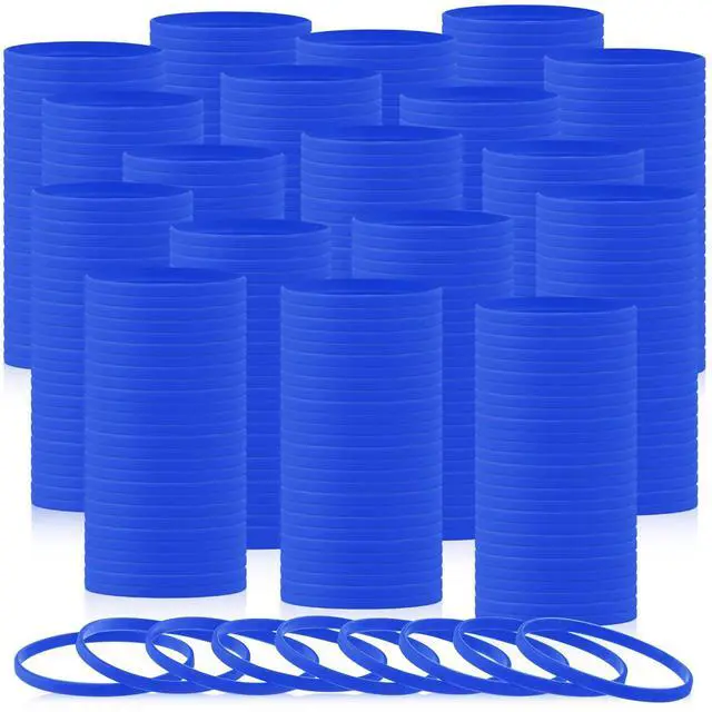 Main image of 400 Pcs Silicone Wristbands Solid Color Silicone Bracelets Blank Rubber Sports Rubber Wristbands Bracelets Stretch Bands for Adults Men Women Teen(Blue)