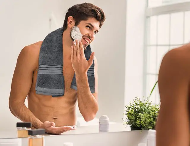 Alt view image 5 of 7 - 8 Piece Premium Towel Set, 2 Bath, 2 Hand, and 4 Washcloths, 100% Ring Spun Cotton, Highly Absorbent Towels for Bathroom, Sports, and Hotel, Grey