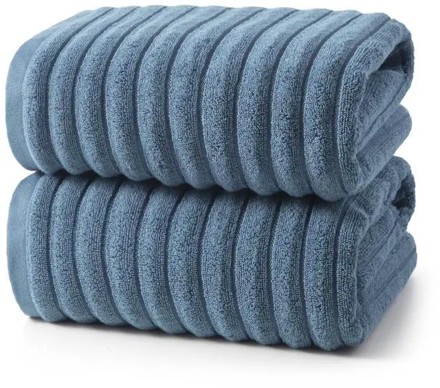 Main image of 2 Pack Large Bath Towels 31×63 inches, 100% Cotton, Super Soft and Absorbent, Quick-Dry Towels, Perfect for Bathroom,Plush Shower Towels-Blue