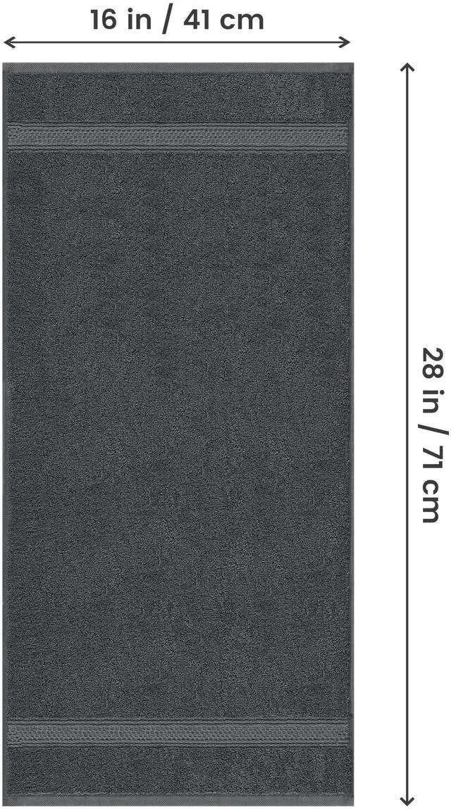 Alt view image 2 of 7 - 6 Pack Premium Hand Towels Set, 16 by 28 inches, 100% Ring Spun Cotton, Ultra Soft and Highly Absorbent 600GSM Towels for Bathroom, Gym, Shower, Hotel, and Spa, Grey