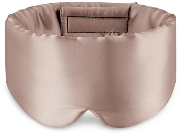 Main image of 100% Mulberry Silk Sleep Mask Eye Mask for Man and Woman with Adjustable Headband, Full Size Large Sleep Mask & Blindfold for Total Blackout for All Night Sleep, Travel & Nap-Taupe