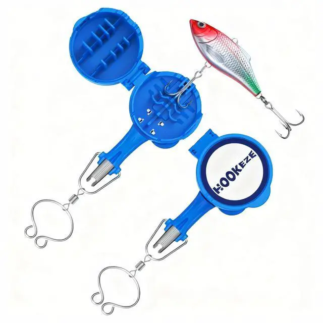 Main image of 4-in-1 Fishing Knot Tying Tool, Treble Hook Covers Keeps Lures Safe, Hook Sharpener, Lure Wraps for Fishing Rod, Line Cutter Accessories Gifts for Anglers Fishermen (MultiPro, Oceanblue)