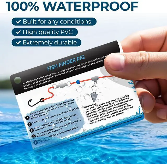 Alt view image 6 of 7 - Fishing Knots Pocket Guide Waterproof Fishing Knot Guide Card with 20 Essential Knots and Rigs 2.5" x 3.5" Durable Quick Reference Perfect Pocket Guide Fishing Gift for Anglers