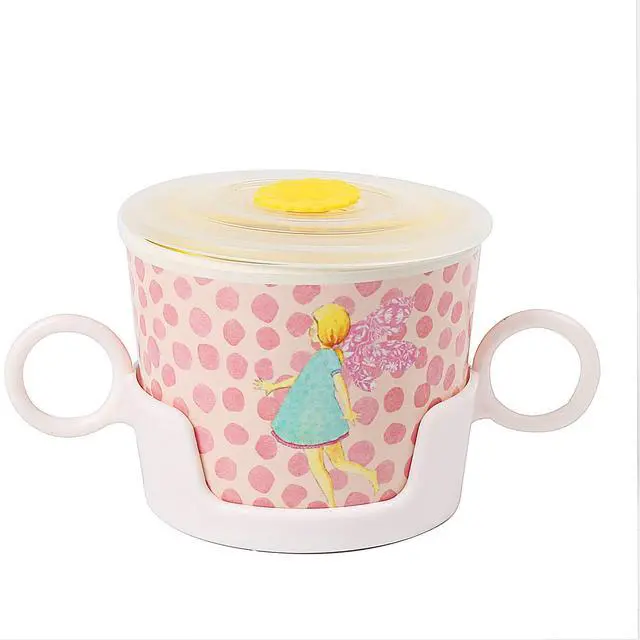 Alt view image 4 of 7 - 7Pcs/Set Bamboo Kids Dinnerware Set - Children Dishes - Food Plate Bowl Cup Spoon Fork Set Dishware, Cartoon Tableware, Dishwasher Safe Kids Healthy Mealtime, BPA Free