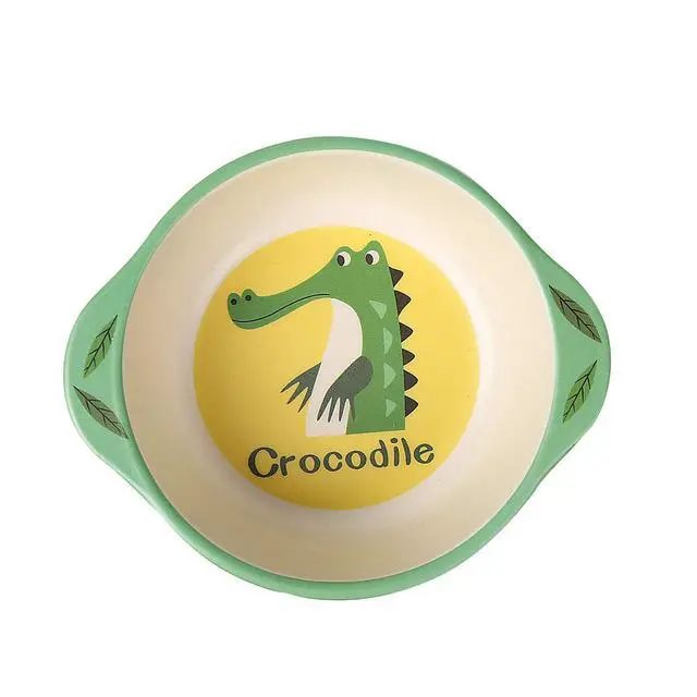 Alt view image 4 of 7 - 7Pcs/Set Bamboo Kids Dinnerware Set - Children Dishes - Food Plate Bowl Cup Spoon Fork Set Dishware, Cartoon Tableware, Dishwasher Safe Kids Healthy Mealtime, BPA Free
