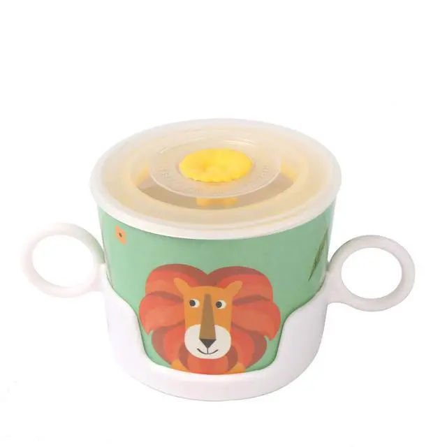 Alt view image 6 of 7 - 7Pcs/Set Bamboo Kids Dinnerware Set - Children Dishes - Food Plate Bowl Cup Spoon Fork Set Dishware, Cartoon Tableware, Dishwasher Safe Kids Healthy Mealtime, BPA Free