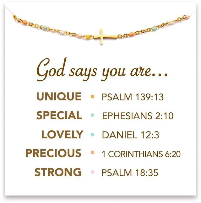 Main image of Christian Gifts for Women, Religious Confirmation and Baptism Gifts, Cross Bracelet for Women, Easter Gift, Encouragement Present, Christian Jewelry