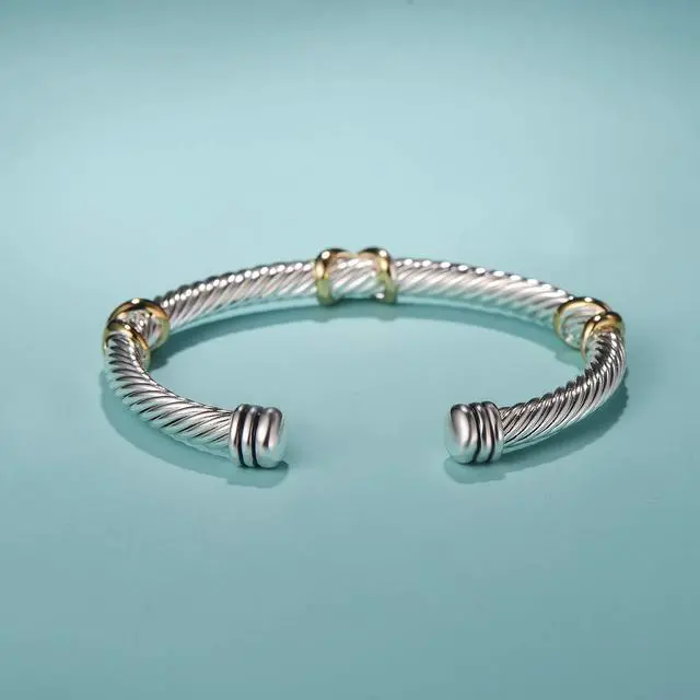 Alt view image 3 of 6 - Jewelry Bracelet Triple Criss Cross X Shape Infinity Twisted Cable Bangle Designer Inspired Women Jewelry (Triple No Stone)