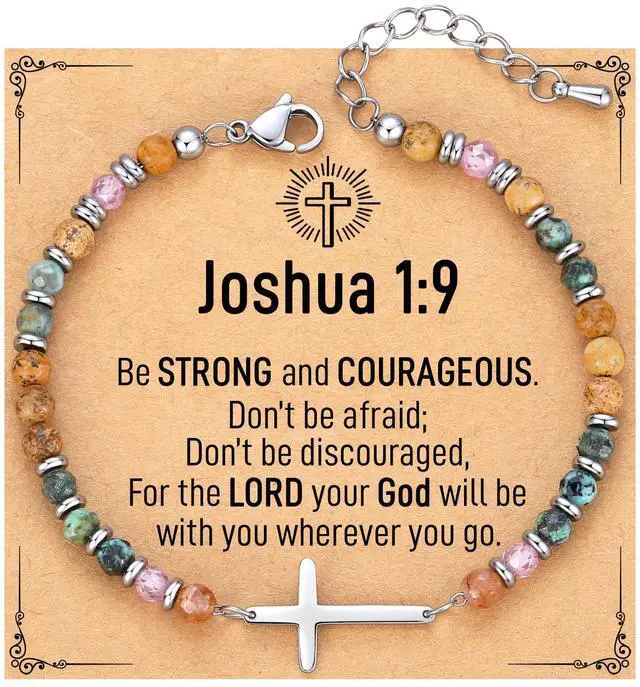 Main image of Cross Bracelet Unique Gifts for Teens Women Adults, Christian Cross Bracelets, Religious Faith Jewelry Baptism Confirmation Communion Birthday Inspirational Bible Verse Easter