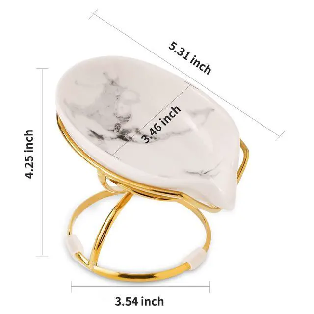 Alt view image 4 of 5 - Leaf-Shaped Ceramic Soap Dish with Drain, Holder, Saver, Tray, Bar Soap Holder, Easy Cleaning, for Shower Bathroom Kitchen Sink Bathtub, Pro-Environment White